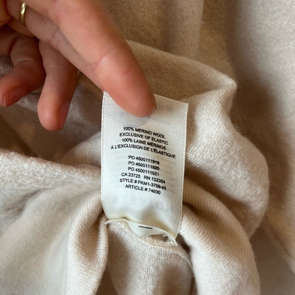 Aritzia Babaton Merino Wool Ivory Jotham Wrap Sweater - Picture 2 of 6